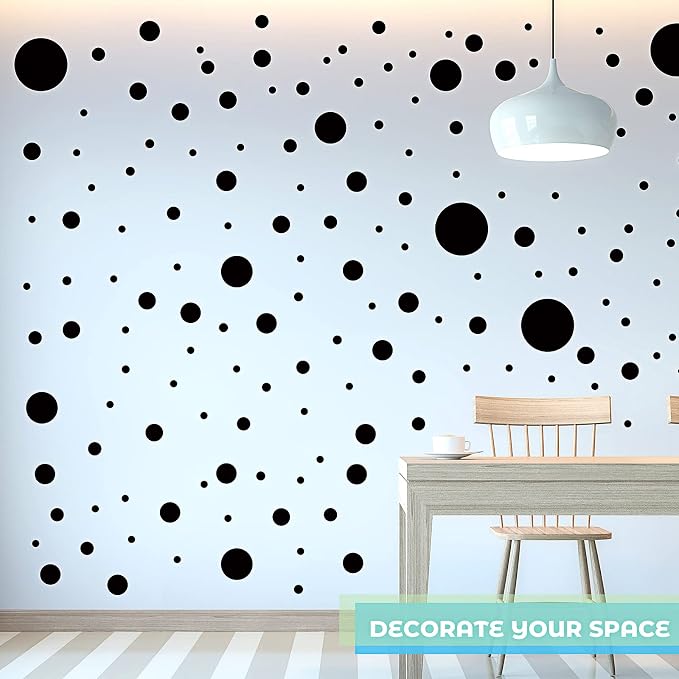 Zonon 264 Pcs Polka Dot Wall Stickers, Vinyl Peel Stick Removable Black | Circle Dots Decals for Classroom Nursery Bedroom Playroom, Easy to Apply and Remove Without Damage, Kids Room Decor - Image 4
