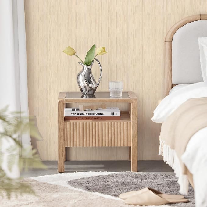 Beige Grasscloth Peel and Stick Wallpaper Vintage Texture Removable Waterproof Wallpaper for Room Walls, Cabinets, Furniture, Drawers, Desk A Set of 15.7"x300" - Image 4