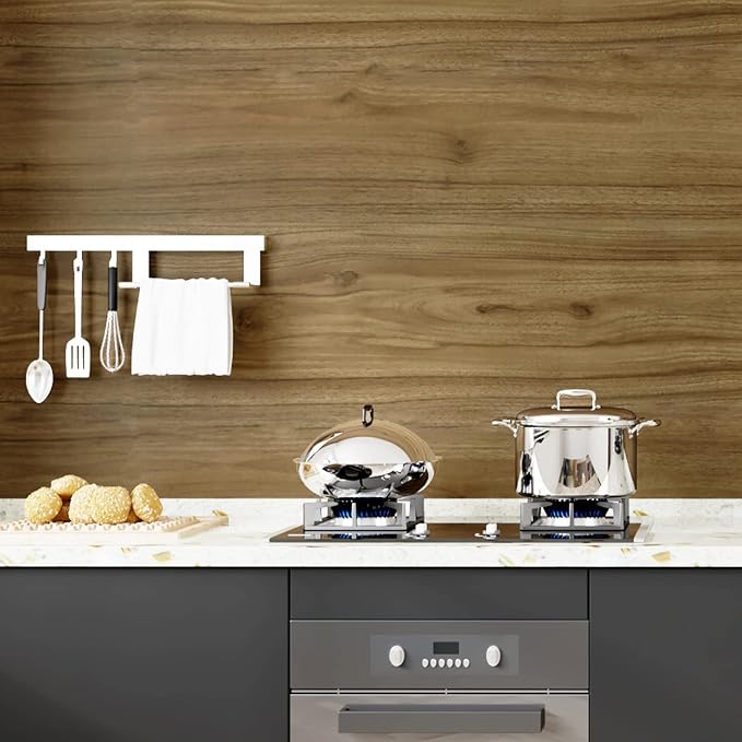 WESTICK 24" x 394" Peel and Stick Countertops Brown Wood Grain Contact Paper for Cabinets Rustic Wood Peel and Stick Wallpaper Removable Waterproof Wood Contact Paper for Counter Table Kitchen Walls - Image 6