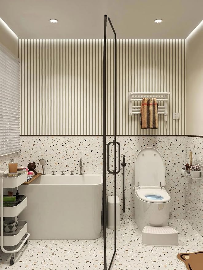 myforHD Wallpaper Peel and Stick Wood Grating Stripe Self-Adhesive Wallpaper Faux Wood Contact Paper Wood Slats Self Adhesive Wall Paper PVC Vinyl Film Removable Waterproof (Wood C, 17.3" x 393") - Image 6