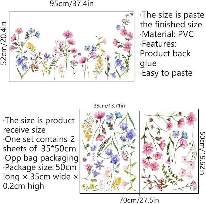 Large White Flower Wall Stickers, Removable DIY Romantic Cherry Blossom Tree Wall Murals Peel and Stick 3D Wall Art Stickers Murals Home Decor for Gilrs Bedroom Nursery Rooms Living Room - Image 7