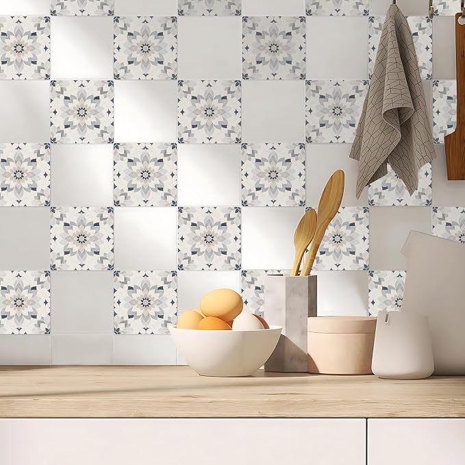 Wall Tiles Peel and Stick Waterproof - 24 Pcs (6x6 Inch) Wall Stickers Backsplash Decals for Kitchen, Bathroom, Removable Self-Adhesive Vinyl Art (Multi-color17-24, 6x6 Inch) - Image 3