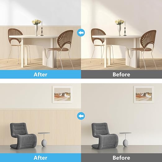 Art3d Beadboard Wainscoting Wall Panel Kit, 37.8 x 9.84 Inch, White Ash | 12-Piece Panels + 4 Edge Trims, 31 Sq.Ft. Coverage, Lightweight, Water-Resistant, Easy to Trim, for Living Room, Bedroom - Image 2