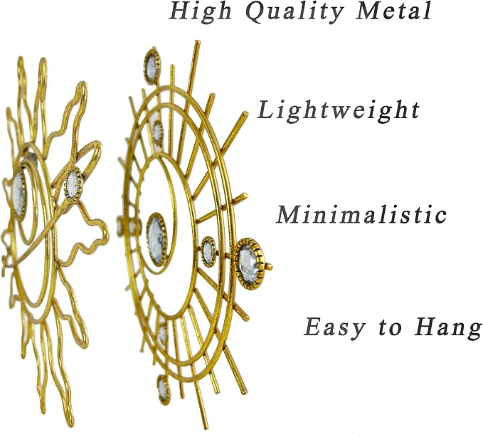 Metal Golden Wall Decor Abstract Sun Moon Star Wall Art, Planet Wall Decor - Image 7