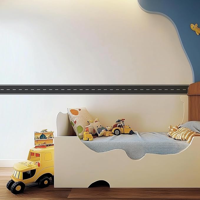 Wall Border Road Stickers Street Nursery Decor Boys Bedroom Decals Vehicle Removable Wallpaper Kids Room Vinyl Murals DIY Cute Decorations - Image 8