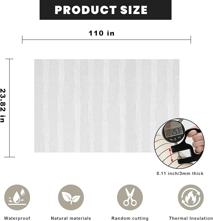 3D Wall Panels Peel and Stick – 23.82"x110" PVC Faux Texture, Self Adhesive Waterproof Wall Covering, DIY Accent Wall, Sofa Background Backsplash & Modern Home Decor, Covers 18 sq.ft - Image 2