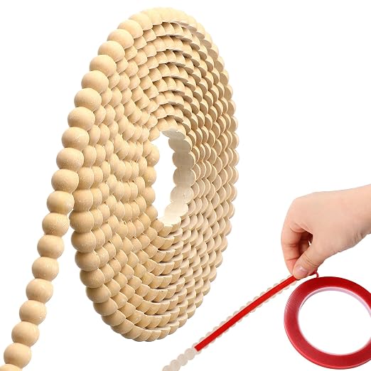 Leinuosen Flexible Bead Molding Trim Peel and Stick Wood 10ft /12 mm by Leinuosen