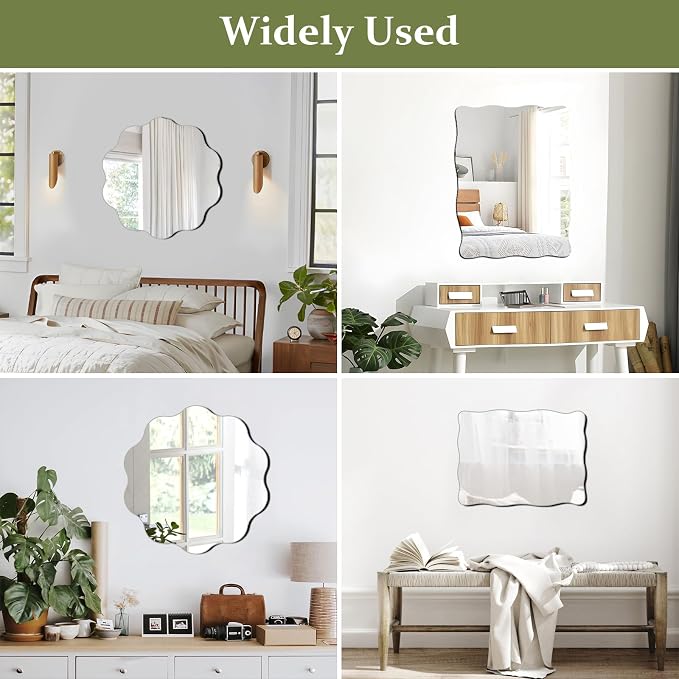 Scalloped Mirror for Wall,16x12 Acrylic Round Wavy Wall Mirror - Image 7