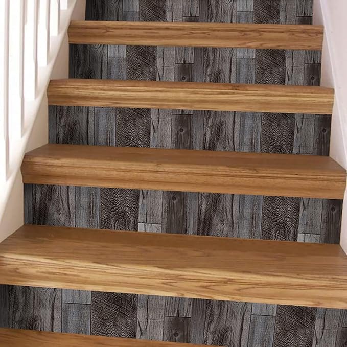 Yun-aeon Natural Wood-Gray Contact Paper Peel and Stick Wallpaper | 17.3"x 80"Self Adhesive Removable Vintage Faux Wood Wall Paper Plank Shelf Home Decoration Kitchen Counter Cover - Image 6