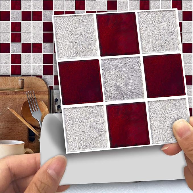 Alwayspon 25 Pcs Self-Adhesive Tile Transfer for Home Decor, Peel and Stick Tile Decal, Water-Proof Backsplash Wall Tile Sticker for Kitchen Bathroom, 6x6inch by Alwayspon