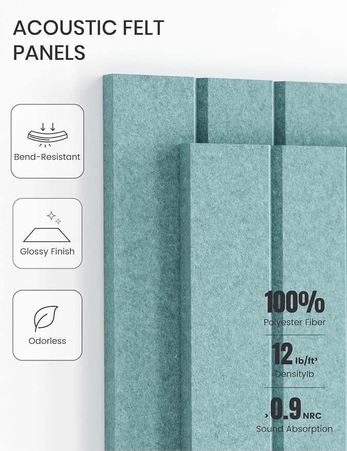 Fluxynara 36" x 24" Large Felt Bulletin Board, Aqua Blue | 6 Pack Cork Board Alternative with 30 Safe Adhesive Tabs, Pin Boards for Wall Decor, Home, Office, Classroom,Dorm - Image 5