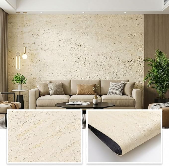 3D Wall Panels Peel and Stick – 15.74" x 118" PVC Faux Texture Wall Covering, Self Adhesive Waterproof DIY Accent Wall for Living Room, Bedroom, Sofa Background & Kitchen Backsplash, Covers 12.9 sq.ft by Unknown