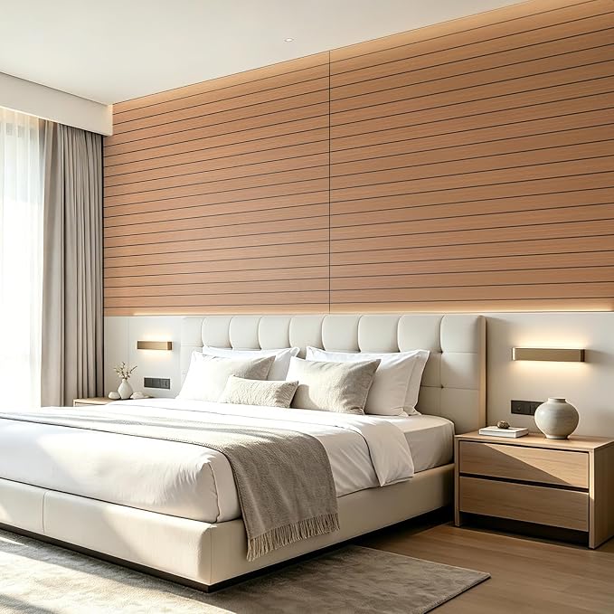 AMZDEPOT Peel and Stick Wood Panels for Wall, 6 Pack Walnut | Self-Adhesive Slat Wall Panels, PVC Thick, 3D Wood Grain Wallpaper, for Walls and Ceilings, 48"x15.75", Packed in Long Boxes - Image 8
