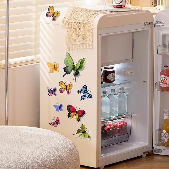 SAOROPEB 3D Butterfly Wall Decor, 24 Pcs Cottagecore Butterfly Decorations | Double Layer for Party Decorations Locker Decor Refrigerator Decal, Reusable - Image 4