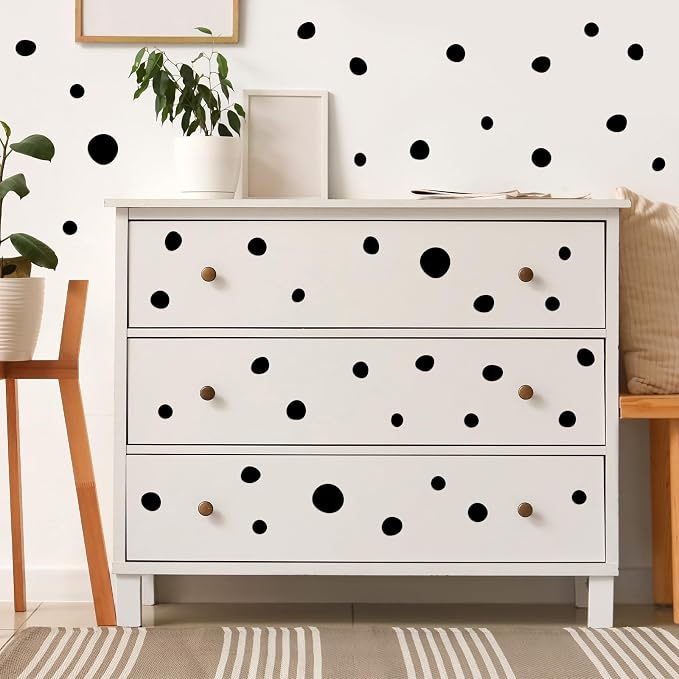 TaoBary 15 Sheet 300 Pcs Irregular Polka Dot Boho Wall Decals,Black | Removable Modern Vinyl Boho Wall Stickers Terrazzo Pattern for Playroom Bedroom - Image 5