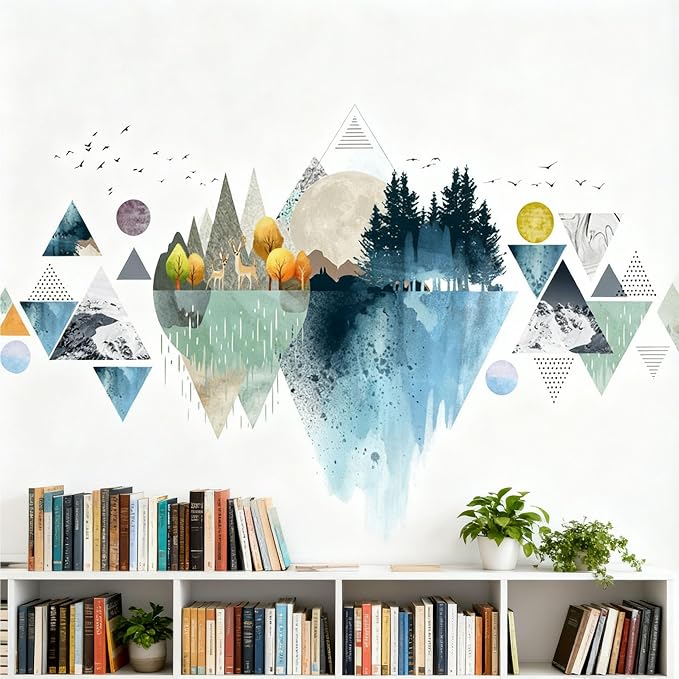 Mountain Decals for Walls Decals Peel and Stick Nature Arch Wall Decal Geometric Wall Stickers Forest Wall Mural or Living Room - Image 4