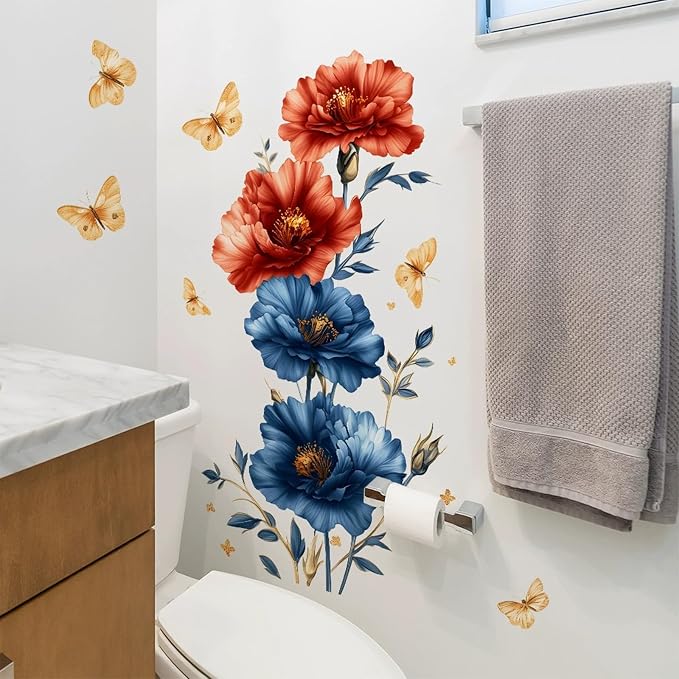 TUOKING Flowers Wall Stickers Decor,Removable Wall Murals | Peel and Stick Modern Vinyl Wall Art Decal Home Decor for Kitchen,Bedroom,Living Room(h27) - Image 5