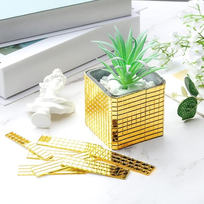 10800 Pieces Gold Disco Mirror Tile Self-Adhesive Mirrors Mosaic Tile - Image 5