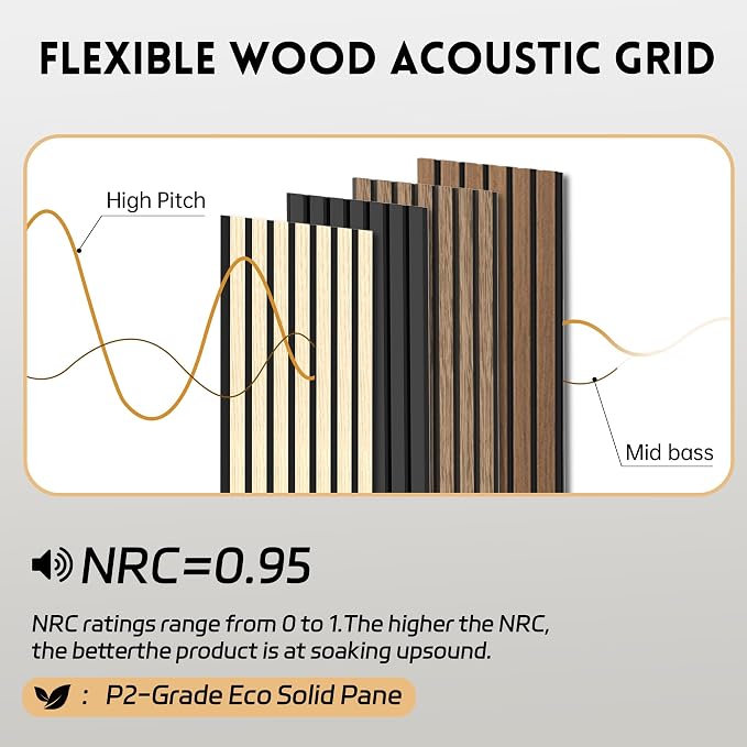 RITOLLO 4 Pack Wood Panels for Wall, 47.2"×23.6" Wood Slat Acoustic Panels for Wall, Soundproof Panels, 3D Fluted Panels for Interior Decor (Natural Oak) - Image 4
