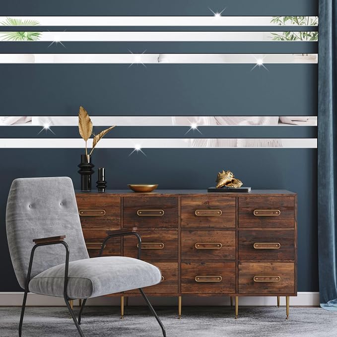 Acrylic Mirror Line Wall Stickers Striped Mirror Wall Decor for Living Room - Image 7