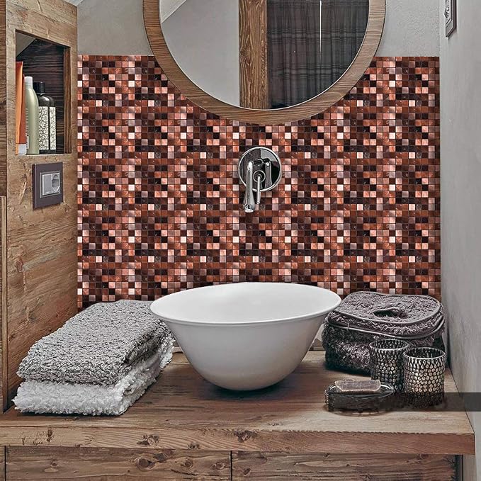 Alwayspon 25 Pcs Self-Adhesive Peel and Stick Wall Tile Sticker for Home Decor, Water-Proof Backsplash for Kitchen Bathroom, 6x6inch - Image 4