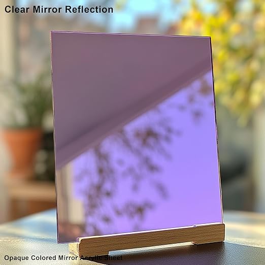 8x8 Inches Purple Mirror Acrylic Sheet – 2 Pcs Reflective Acrylic Panel for DIY Crafts, Home Décor & More (20x20 cm) - Image 3