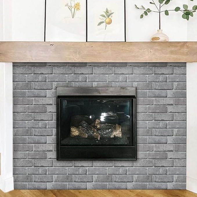 COMSTICKC 3D Peel and Stick Faux Brick Wall Panels for Quick DIY Wall Decor | Gray, 10 Pcs 11.8" x 11.8", Not Real Brick, Small Size Brick, Lightweight Thin PVC Decorative Wall Sticker, Cover 9.7 sq ft - Image 8