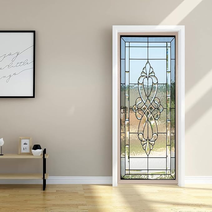 artfanke 3D Door Sticker Peel and Stick 33.5"x84.6" - Stained Glass Door Murals Wallpaper (not Transparent)-Self-Adhesive Wall Decals for Bedroom Decor (2 Sheets/Set) - Image 5