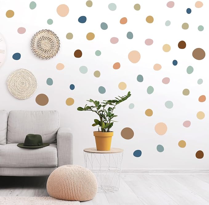 TaoBary 15 Sheet 300 Pcs Irregular Polka Dot Boho Wall Decals,Boho Color | Removable Modern Vinyl Boho Wall Stickers Terrazzo Pattern for Playroom Bedroom by TaoBary