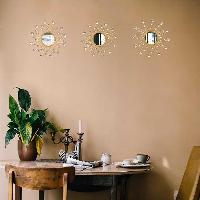 Mirror Wall Decor Sunburst Boho Gold Art Metal Living Room Bedroom Bathroom - Image 4