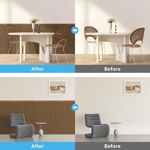 Art3d Beadboard Wainscoting Wall Panel Kit for Wall, 37.8 x 9.84 Inch, Teak | 12-Piece Panels + 4 Edge Trims, 31 Sq.Ft. Coverage, Lightweight, Water-Resistant, Easy to Trim, for Living Room, Bedroom - Image 2