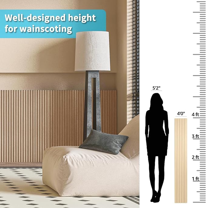 Art3d 48 x 6 Inch WPC Wood Slat Wall Panels, 3D Wall Accents, 16-Pack, Oak | Real Wood Grain, Durable, Water Resistant, Wear-Resistant, No Emission, Eco-Friendly, Easy to Care, for Living Room, Bedroom - Image 6