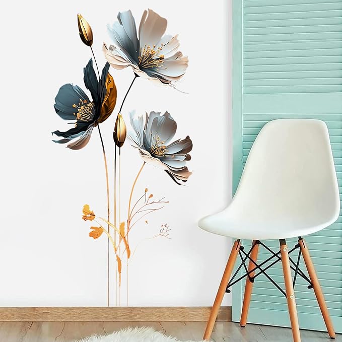 New Chinese Style Relief Lotus Wall Decal 3D Floral Wall Sticker DIY Removable Peel and Stick Wall Art Mural for Living Room Bedroom Porch Sofa Background Board Furniture Decoration - Image 5