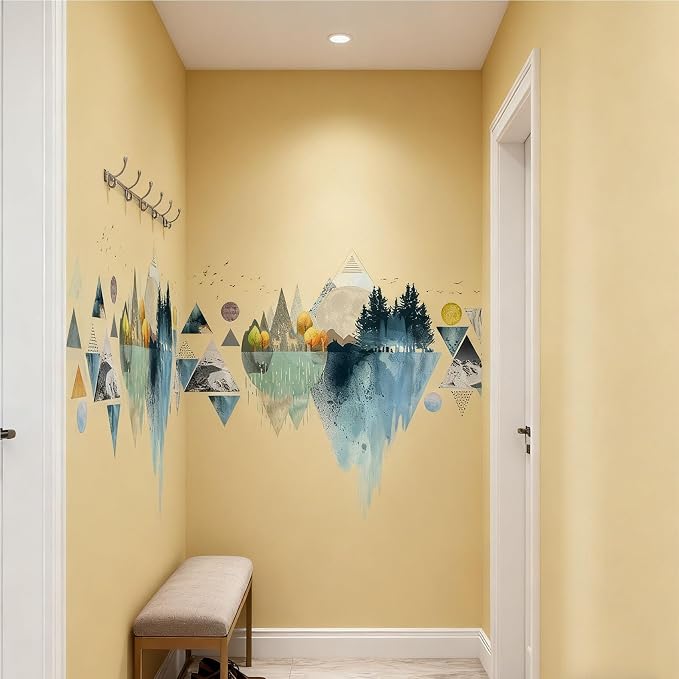 Mountain Decals for Walls Decals Peel and Stick Nature Arch Wall Decal Geometric Wall Stickers Forest Wall Mural or Living Room - Image 2