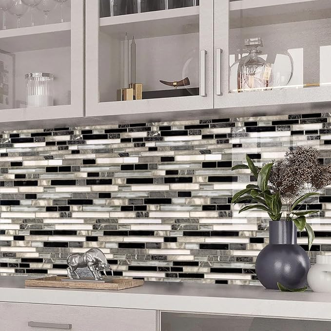Livebor Backsplash Peel and Stick Wallpaper Kitchen Wallpaper17.7” x 118.1” | Kitchen Contact Paper Peel and Stick Wallpaper Backsplash Wallpaper Countertops Waterproof Wall Paper for Bathroom Tile Vinyl - Image 7
