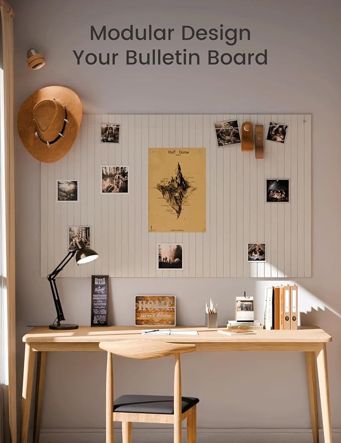 Fluxynara 48" x 36" Large Felt Bulletin Board, Milky White | 12 Pack Cork Board Alternative with 60 Safe Adhesive Tabs, Pin Boards for Wall Decor, Home, Office, Classroom,Dorm - Image 6