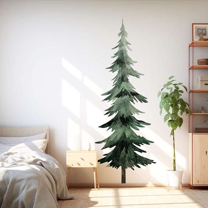 Large Pine Trees Wall Decal, Peel and Stick Nursery Forest Decals Mural, Wilderness Wall Art Stickers for Kids, Boys and Girls Room,Christmas, Bedroom & Toddler Room Decor (Pine Tree Wall Decal 69) by Unknown