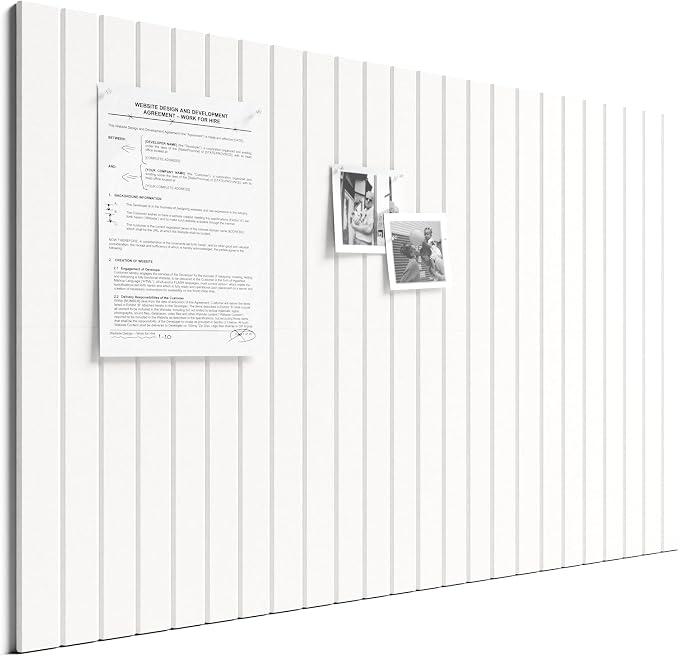 Bumusty 36"x 24" Large Felt Bulletin Board Tiles,Milky White | 6-Pack Cork Board Alternative, Wall Decor, 30 Pushpins, 30 Adhesive Tabs, Vision Board, Office, Classroom, Home, Dorm by BUMUSTY