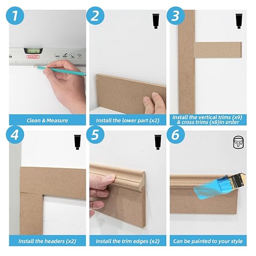 Art3d Premade Paintable Board and Batten Wainscoting Kit, 94.5 x 54 in | MDF, Molding Trim Slat with Edge Strip, High-Impact, Durable, Glue-On Installation, Ideal for Living Room, Bedroom, Corridor - Image 7