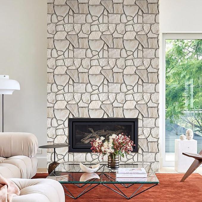 COMSTICKC 3D Peel and Stick Faux Stone Wall Panels for Quick DIY Wall Decor | Beige, 10 Pcs 11.8" x 11.8", Not Real Stone, Lightweight Thin PVC Decorative Tiles Wall Sticker Wallpaper, Cover 9.7 sq ft - Image 7