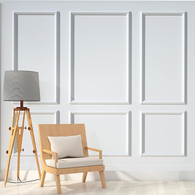 NeatiEase Peel and Stick Wall Molding Kit 6-Frame Premade, Ready-to-Assemble Wall Moulding Panel Frame, Self Adhesive Wainscoting Panels, Accent Molding Trim for Interior Walls Home Decor by NeatiEase