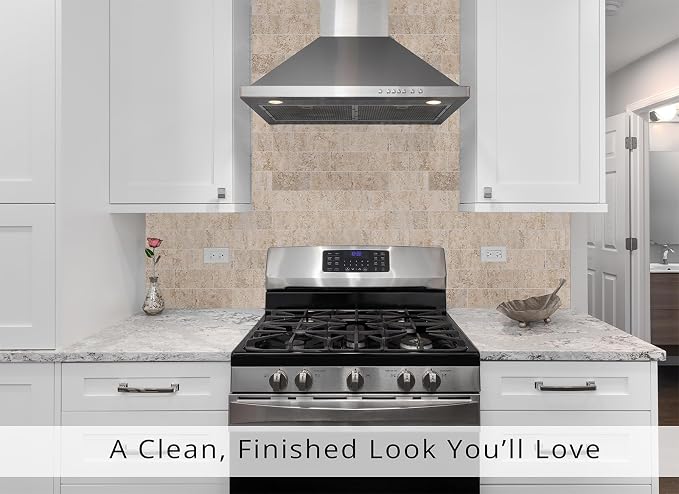 StyloVue 100 Pieces Peel and Stick Backsplash for Kitchen, 3" x 6" PVC Subway Tile, 2026 Upgraded Classic Travertine Beige, Stick on Tile for Kitchen, Fireplace, RV - Image 2