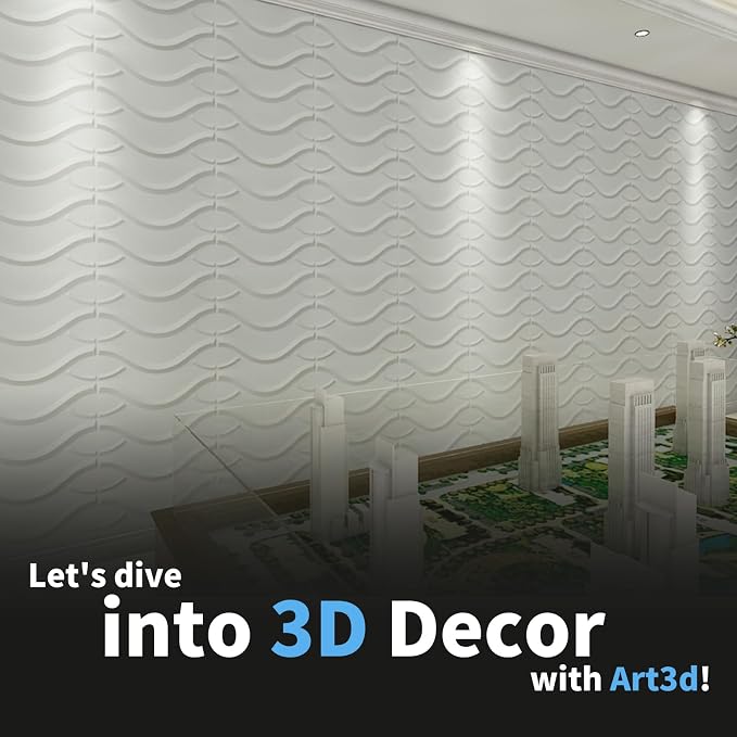 Art3d Decorative 3D Wall Panel, 32 Sq.FT PVC Interior Wall Decor for Living Room, Bedroom, Lobby, Office, Shopping Mall, White - Image 7