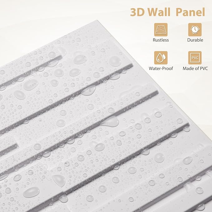 Heikki 30 Pack 3D Wall Panel for Interior Wall Décor, PVC Flower Textured Wall Panels for Living Room Bedroom Hotel Office, 11.8"x11.8", Double-Sided Tape (White-SY) - Image 2