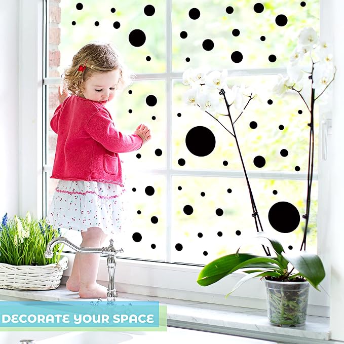 Zonon 264 Pcs Polka Dot Wall Stickers, Vinyl Peel Stick Removable Black | Circle Dots Decals for Classroom Nursery Bedroom Playroom, Easy to Apply and Remove Without Damage, Kids Room Decor - Image 3