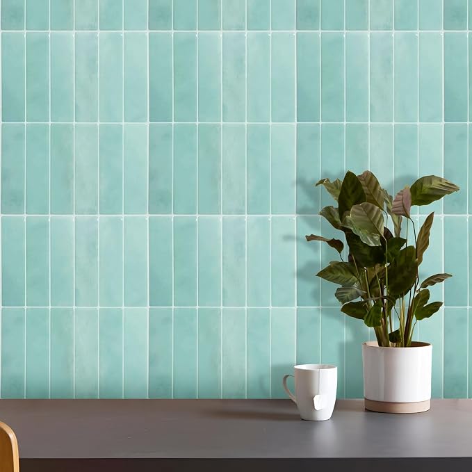 Select 5 Pack Peel and Stick Backsplash Square Tiles, 12x12 in, Mint | Extra Thick 3D Wall Panels, Heat & Water Resistant, Easy DIY Kitchen, Bathroom, Laundry, Fireplace & Rental Home Wall Décor - Image 6