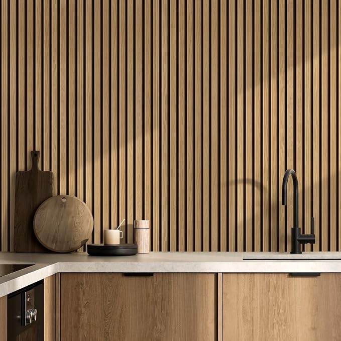 COMSTICKC 3D Peel and Stick Shiplap Wood Wall Sticker, 12 Pcs 22.8" x 11.8" | Not Real Wood, Lightweight Thin PVC Decorative Wall Panels Wallpaper for DIY Interior Wall Decor, Cover 22.48 sq ft - Image 6