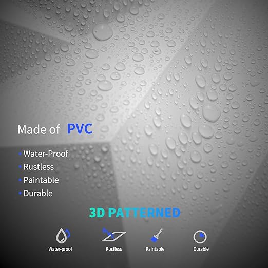 Art3dwallpanels 50 Pack 3D Wall Panels Diamond, White, 12''x12'' | PVC Accent Wall Panels for Interior Wall Decor, Living Room Lobby Bedroom Hotel Office - Image 3