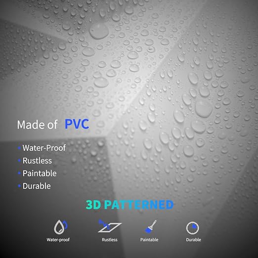 Art3dwallpanels 33 Pack 3D Wall Panels Diamond, White, 12''x12'' | PVC Accent Wall Panels for Interior Wall Decor, Living Room Lobby Bedroom Hotel Office, Cover 32.Sq.Ft - Image 4