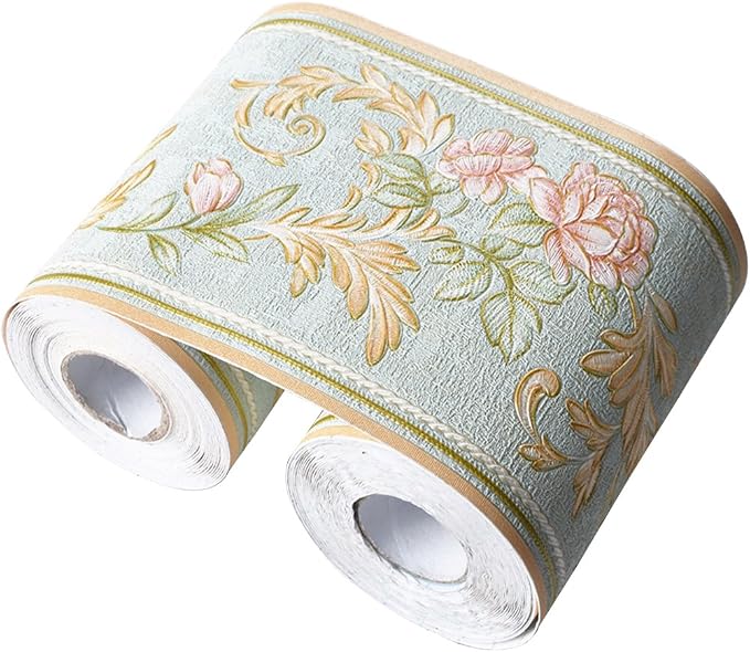 Creation Core 4.2x196.8 Waterproof Wallpaper Border 3D Pattern Wall Decor Removable Self Adhesive Kitchen Bathroom Tiles Sticker Vine Green by La+La+Pet